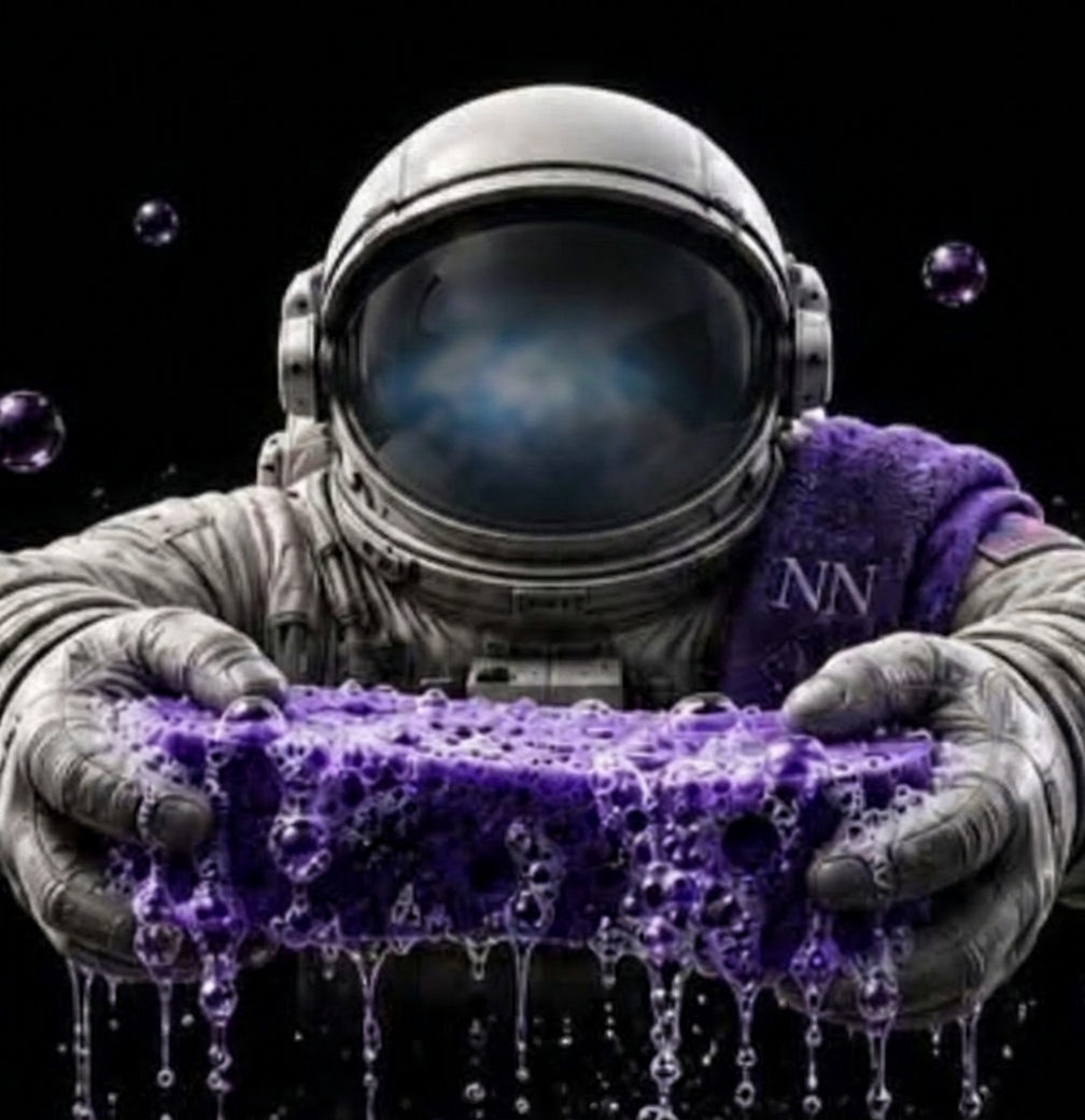 NextNetwork Detail astronaut with purple sponge